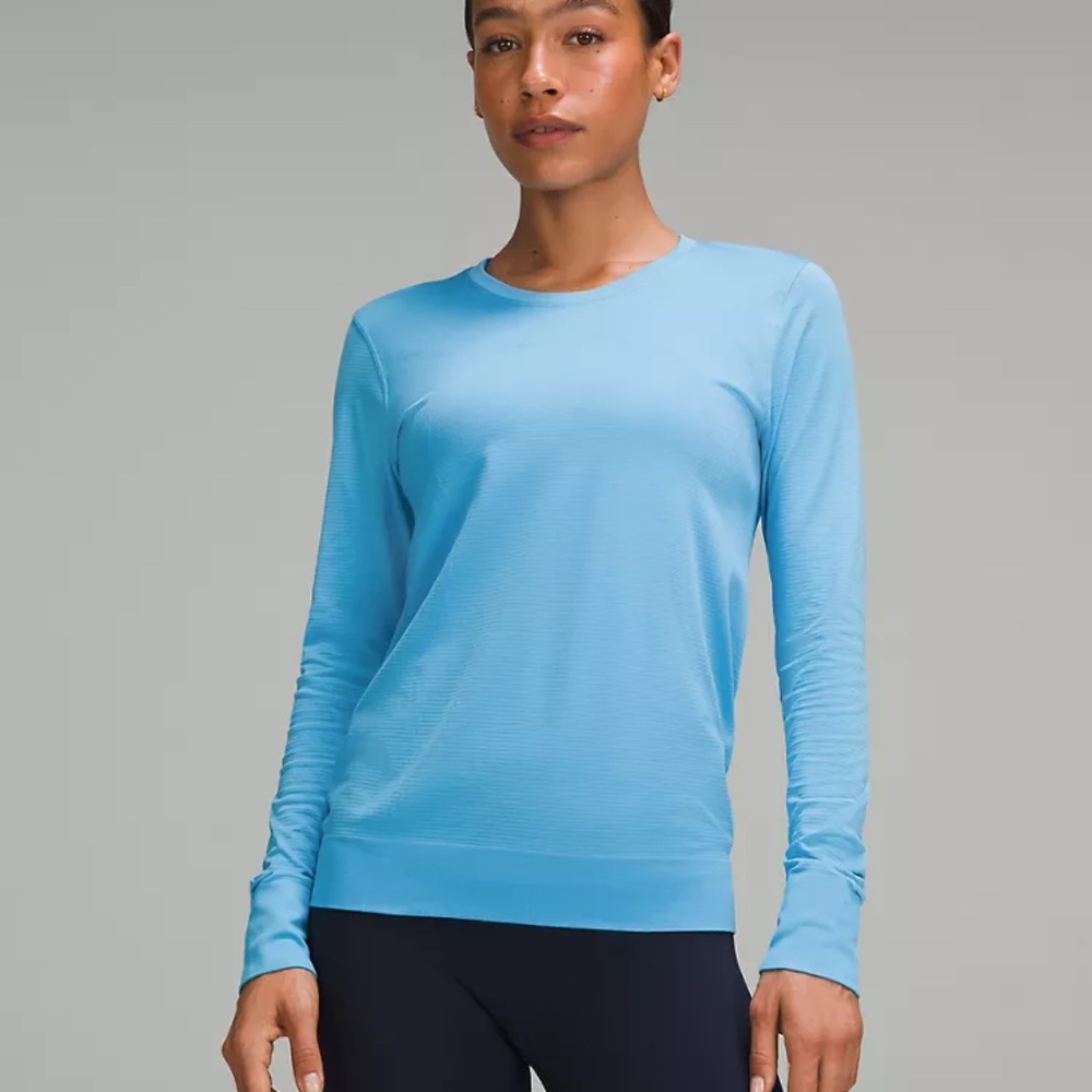 Lululemon Swiftly Tech Long Sleeve Shirt 2.0, Aqua, Size 6